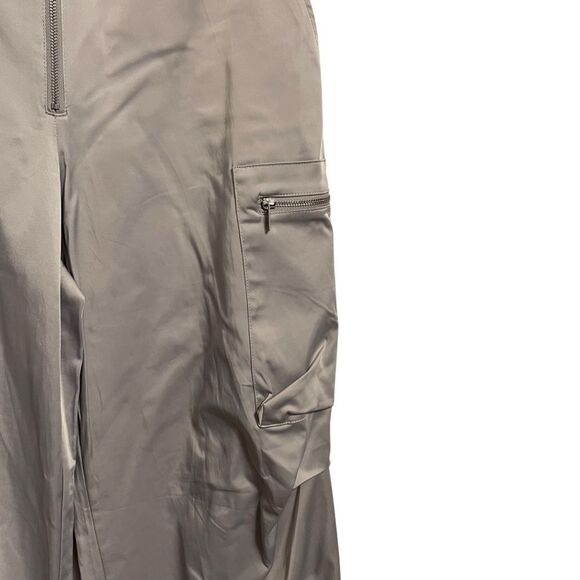 Zara Gray Satin Zip Front Cargo Pant High Rise XS NWT - Picture 3 of 6